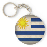 Uruguay Flag Distressed Keychain