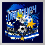 Uruguay grunge graphic art soccer futbol gifts poster