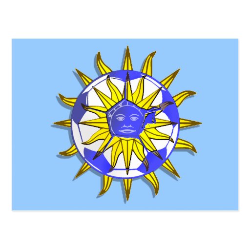Uruguay new soccer sun fun Uruguayn fans gifts Post Cards