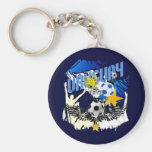 Uruguay soccer 2010 Grunge artwork tees & gifts Key Chain