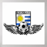 Uruguay soccer football emblem Uruguayan flag Posters