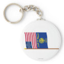US 33-star Ft Sumter garrison flag on pole, Oregon keychains