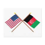 US and Afghanistan Crossed Flags postcards
