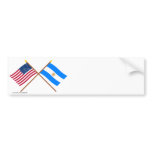 US and Argentina Crossed Flags Bumper Stickers