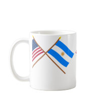 US and Argentina Crossed Flags Coffee Mugs