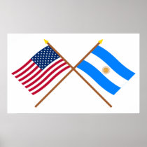 US and Argentina Crossed Flags