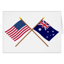 US and Australia Crossed Flags