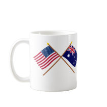 US and Australia Crossed Flags Coffee Mug