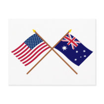 US and Australia Crossed Flags