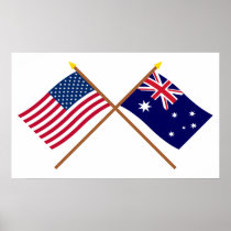 US and Australia Crossed Flags
