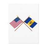 US and Barbados Crossed Flags