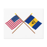 US and Barbados Crossed Flags