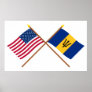 US and Barbados Crossed Flags