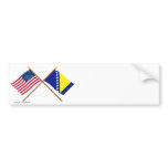 US and Bosnia & Herzegovina Crossed Flags