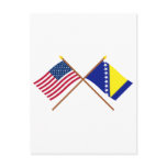 US and Bosnia & Herzegovina Crossed Flags Post Card