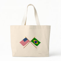 US and Brazil Crossed Flags Bags