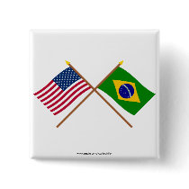US and Brazil Crossed Flags