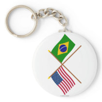 US and Brazil Crossed Flags