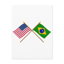 US and Brazil Crossed Flags