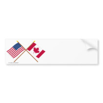 US and Canada Crossed Flags