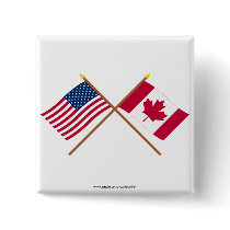 US and Canada Crossed Flags