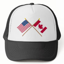 US and Canada Crossed Flags