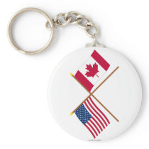 US and Canada Crossed Flags