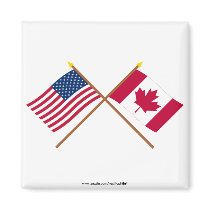 US and Canada Crossed Flags