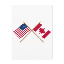 US and Canada Crossed Flags