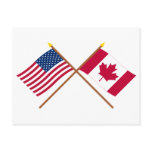 US and Canada Crossed Flags postcards