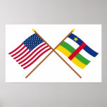 US and Central African Republic Crossed Flags posters