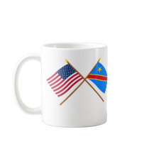 US and Congo Democratic Republic Crossed Flags Coffee Mug