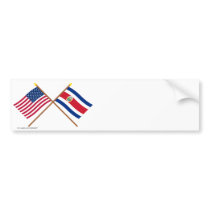 US and Costa Rica Crossed Flags
