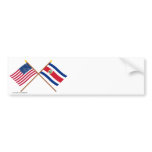 US and Costa Rica Crossed Flags bumper stickers