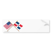 US and Dominican Republic Crossed Flags