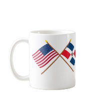 US and Dominican Republic Crossed Flags Coffee Mugs