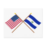US and El Salvador Crossed Flags postcards