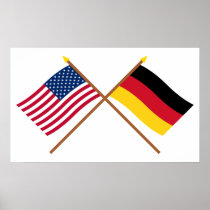 US and Germany Crossed Flags