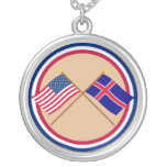 US and Iceland Crossed Flags necklaces