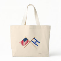 US and Israel Crossed Flags Tote Bag