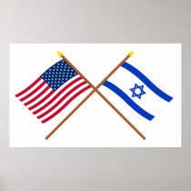 US and Israel Crossed Flags