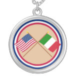 US and Italy Crossed Flags necklaces