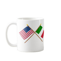 US and Italy Crossed Flags Coffee Mug
