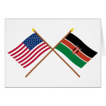 US and Kenya Crossed Flags cards