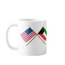 US and Kuwait Crossed Flags Mugs