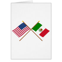 US and Mexico Crossed Flags