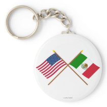 US and Mexico Crossed Flags