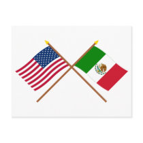 US and Mexico Crossed Flags