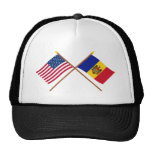 US and Moldova Crossed Flags Hat