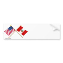 US and Peru Crossed Flags